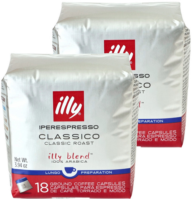 illy 意利 18 Classico Lungo 膠囊咖啡, 6.2g, 18顆, 2包