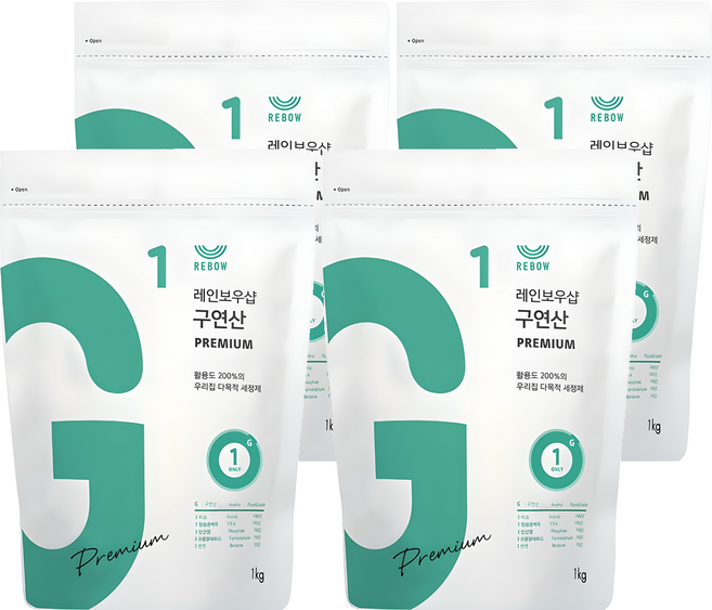 레인보우샵 구연산 프리미엄, 1kg, 4개