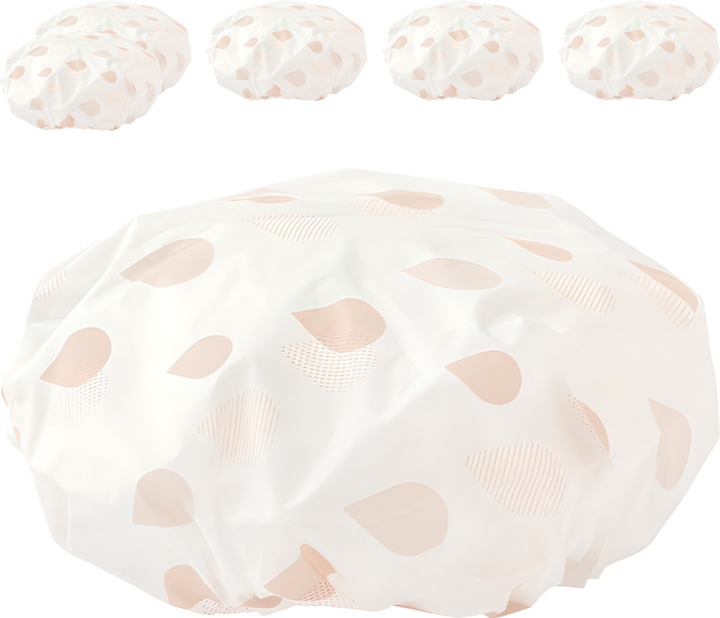 클레어라 세안 방수 샤워 헤어캡, 핑크, 6개