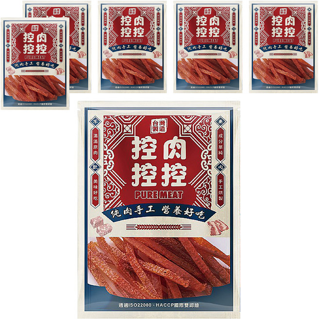控肉控控 寵物肉乾 新鮮肉品, 蜜汁雞腿肉條, 80g, 6包