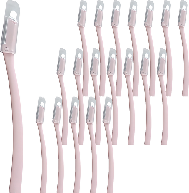 신도프라임 일본칼날 안전캡 눈썹칼, 베이비핑크, 20개