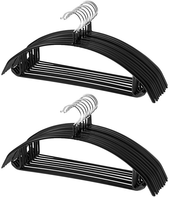 코멧 홈 어깨 뿔 방지 논슬립 옷걸이, 블랙, 20개
