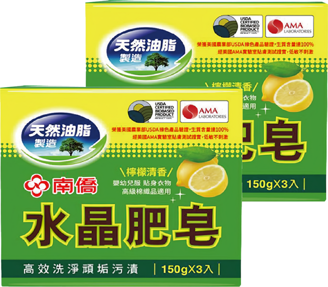 南僑水晶 水晶肥皂 檸檬清香, 150g, 6個