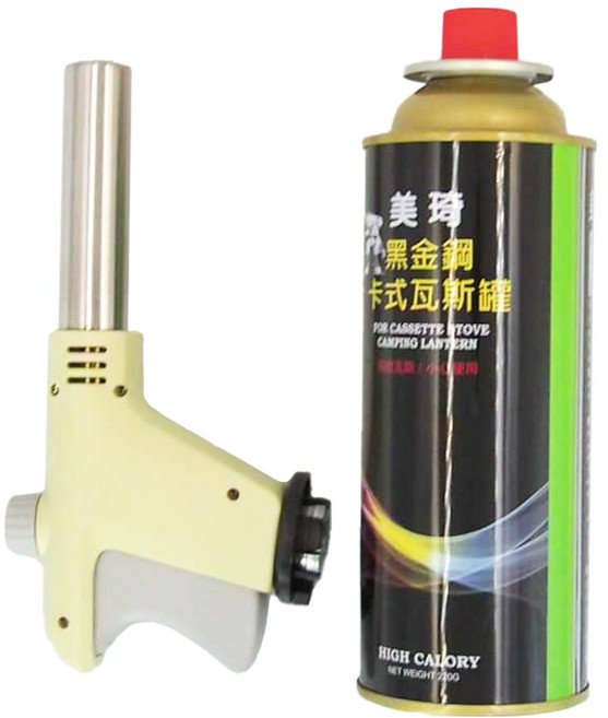 BLACK King Kong 黑金鋼 星光青火噴火槍 附卡式瓦斯罐 SH-10, 黑色, 1組