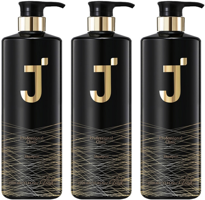 제이숲 블랙제이 프로페셔널 클리닉 샴푸, 1L, 3개