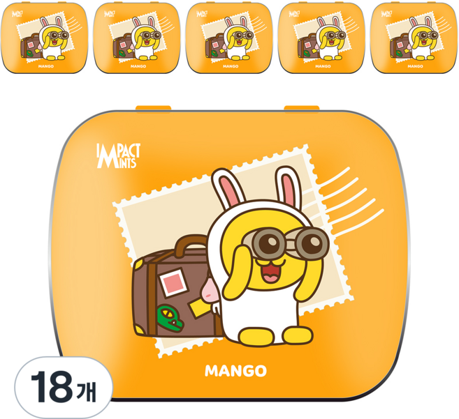 임팩트민트 카카오프렌즈 망고향 캔디, 15g, 18개