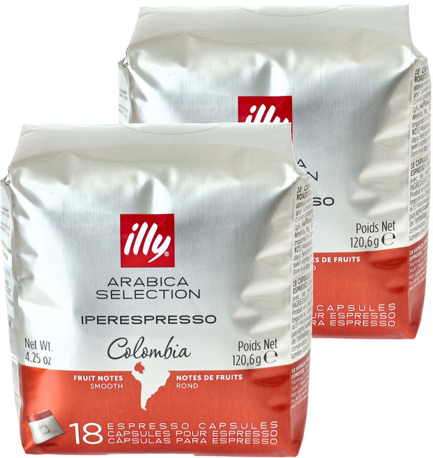 illy 意利 哥倫比亞膠囊咖啡, 6.7g, 18顆, 2袋