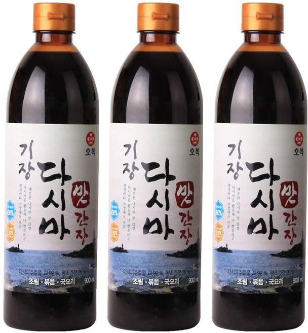 오복식품 기장 다시마 맛간장, 3개, 900ml