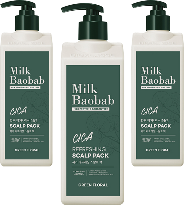 밀크바오밥 시카 리프레싱 스칼프 팩, 500ml, 3개