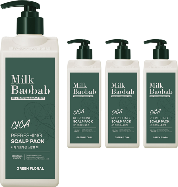 밀크바오밥 시카 리프레싱 스칼프 팩, 500ml, 4개
