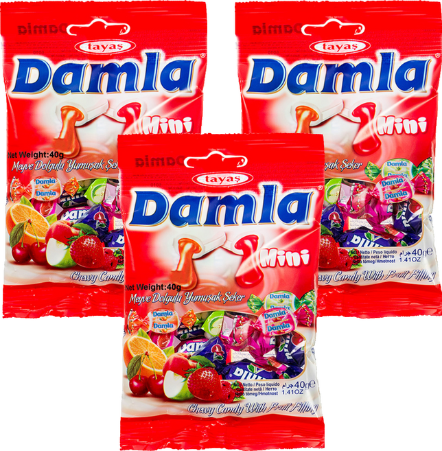 Damla 迷你水果軟糖, 40g, 3包