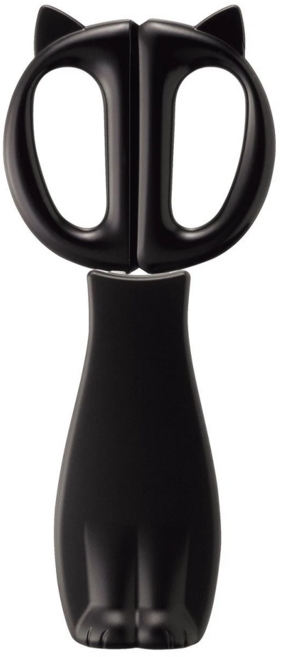 KAI 貝印 Nyammy 貓咪廚房剪刀 附蓋, 黑貓, 1組