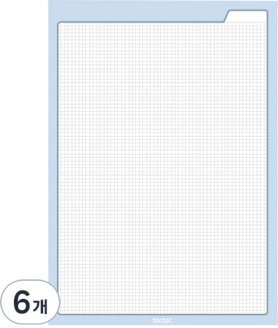 톡톡팬시 레인보우 컬러 그리드 노트패드 A4, 블루, 50매, 6개