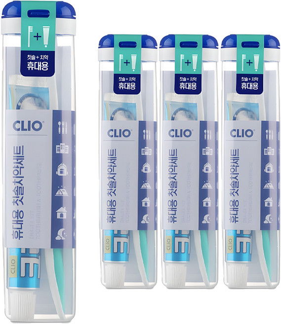 크리오 센스R 휴대용 칫솔치약세트, 4세트