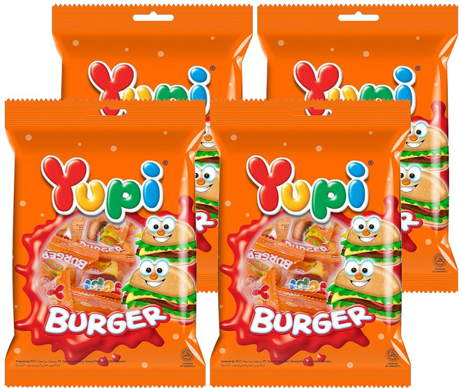 Yupi 漢堡QQ糖, 84g, 4袋