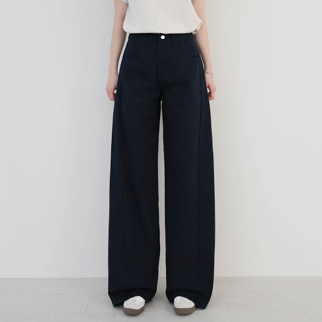 앤드스타일 여성용 롱/기본/숏 기장 트윌코튼 절개 와이드 팬츠 265136