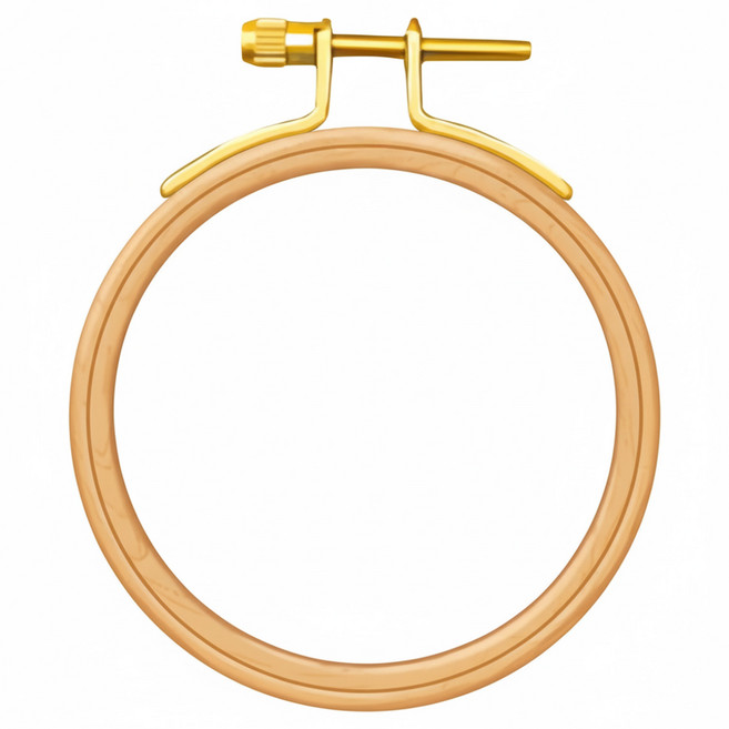 木製圓形繡框 7.5公分十字繡適用, 原木色, 1個