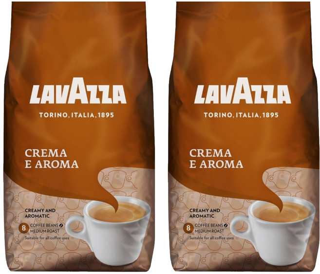 LAVAZZA CREMA E AROMA 義式香濃咖啡豆, 1kg, 2袋, 全豆咖啡（未研磨）
