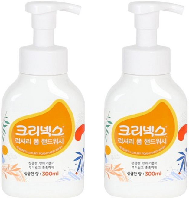 크리넥스 럭셔리 폼 핸드워시 상큼한향, 2개, 300ml