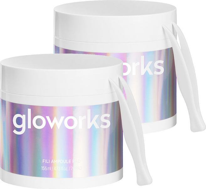 글로웍스 필리 앰플 명주실 패드 155ml, 70개입, 2개