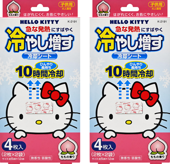 novopin Kitty退熱貼 蜜桃 5*12cm, 4片, 2盒