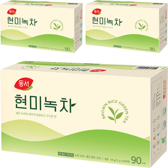 동서 현미녹차, 1.5g, 90개입, 3개