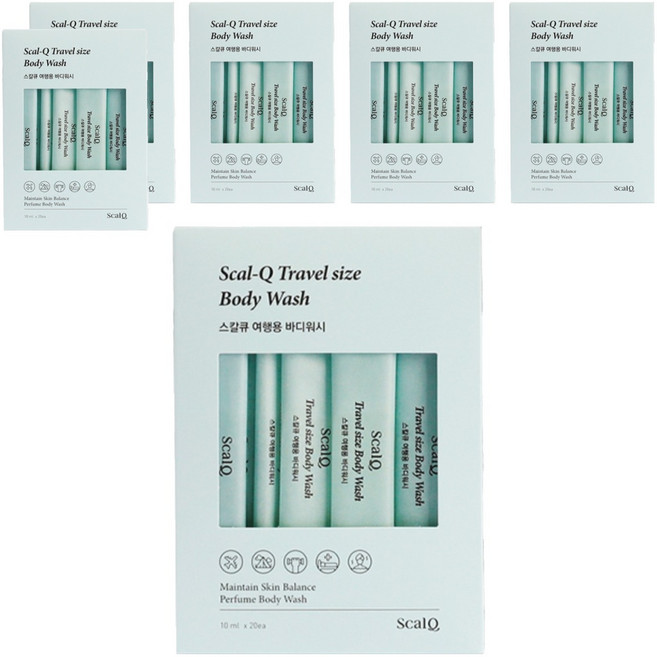 스칼큐 친환경 여행용 약산성 일회용 바디워시 스틱, 200ml, 6개