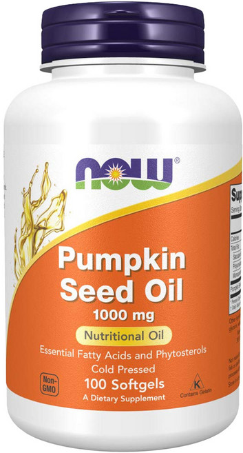 NOW Foods 南瓜籽油膠囊食品, 100顆, 1罐