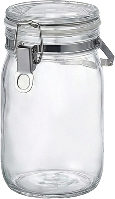 日本星硝 手提扣式玻璃密封醃漬罐, 1罐, 1L