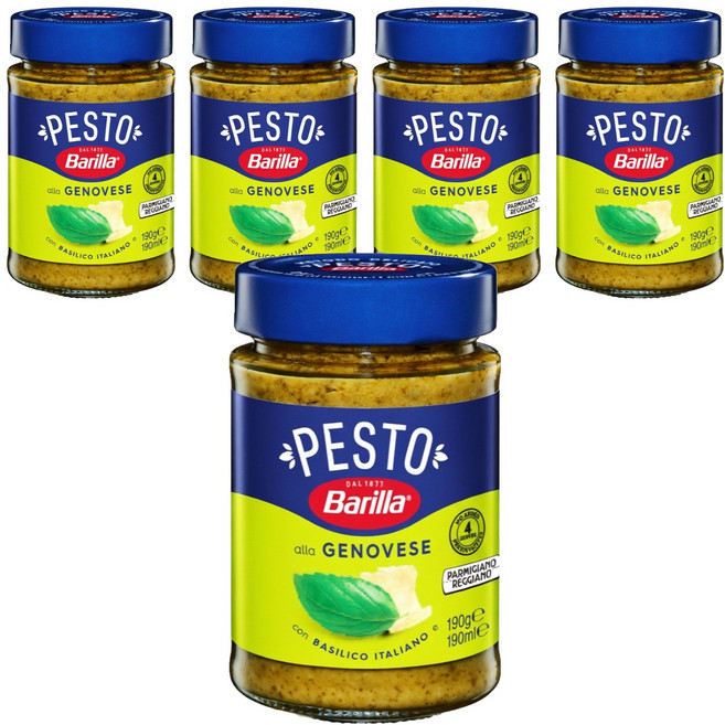 바릴라 바질 페스토 소스, 190g, 5개