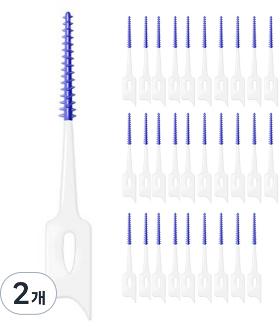 르메이스 치아 브러쉬 치간 칫솔 케이스 블루, 30개입, 2개