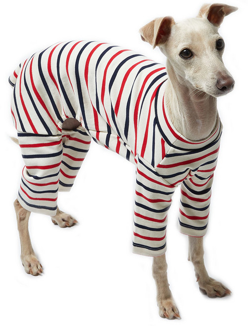 럭키페터 강아지 스트라이프 올인원, 스트라이프화이트, 1개