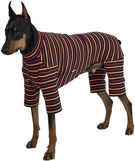 럭키페터 강아지 스트라이프 올인원, 스트라이프 네이비, 1개