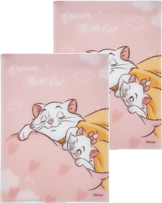 收納王妃 迪士尼折疊化妝鏡, 瑪麗貓雲朵, 2個