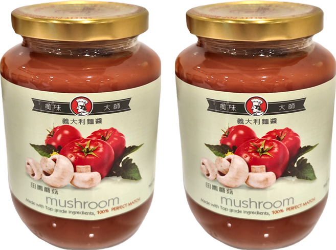 CHEF'S CHOICE 美味大師 義大利麵醬 田園蘑菇, 470g, 2罐