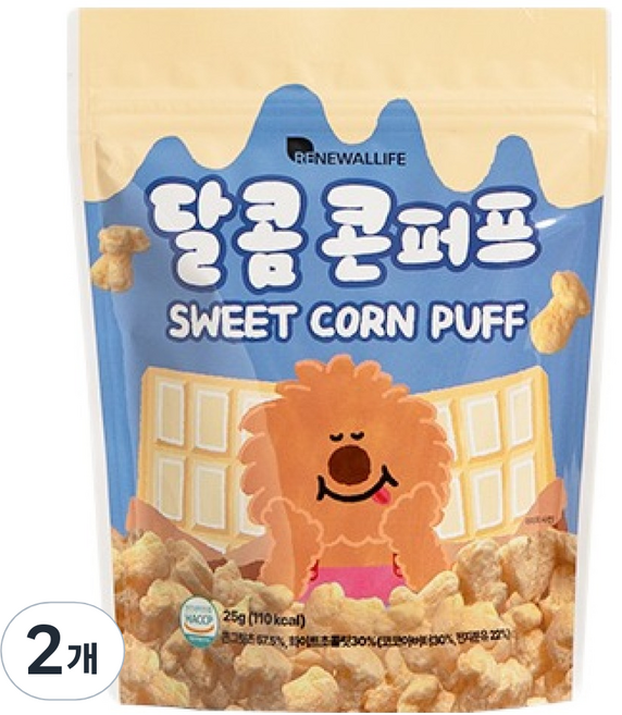 또또맘 달콤콘퍼프 콘스낵 과자, 25g, 2개, 바닐라맛