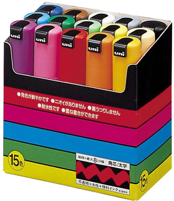 POSCA 太字角芯水性麥克筆 PC-8K, 綜合色, 1盒