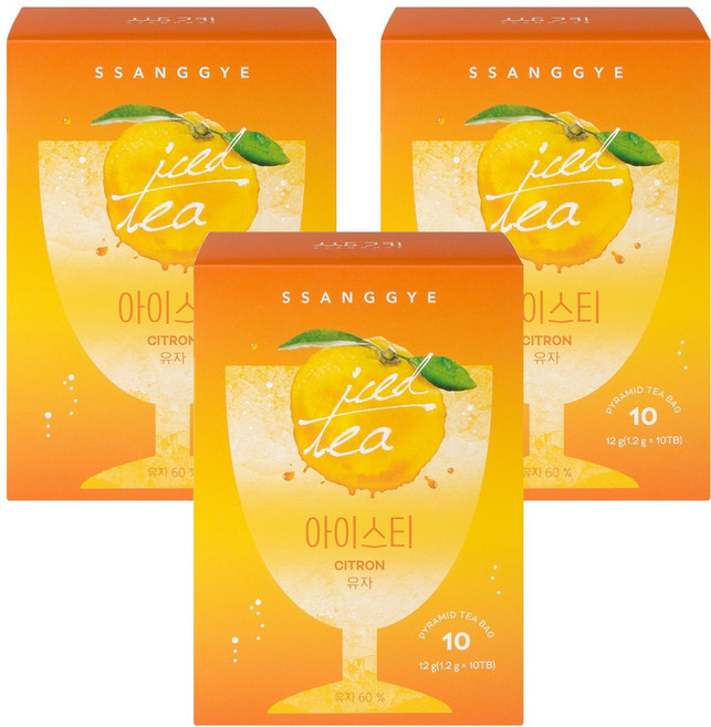 쌍계명차 유자 아이스티 10p, 1.2g, 10개입, 3개