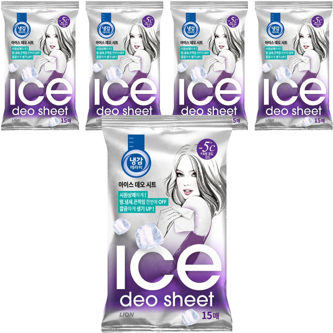 냉감테라피 아이스 데오드란트 시트, 87g, 5개