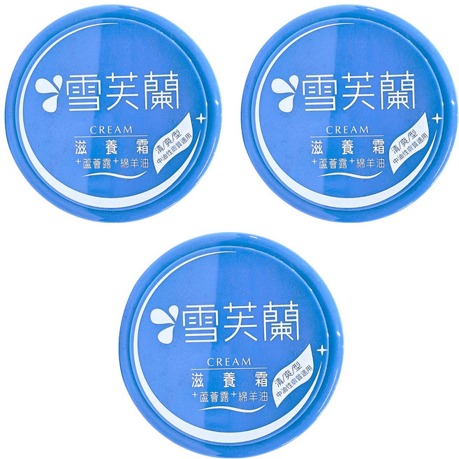 雪芙蘭 滋養霜 清爽型 含綿羊油 蘆薈露 維他命E 適合中性/油性膚質, 120g, 3罐