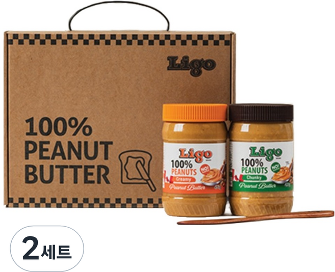 리고 땅콩버터 2종 + 나이프 선물세트, 2세트
