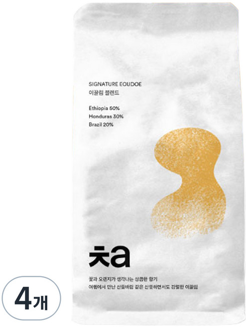 카페차 이끌림 블렌드 원두, 200g, 4개, 홀빈(분쇄안함)