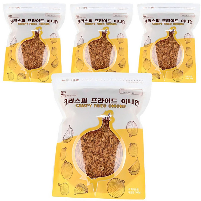 양파후레이크 크리스피 프라이드 어니언, 500g, 4개
