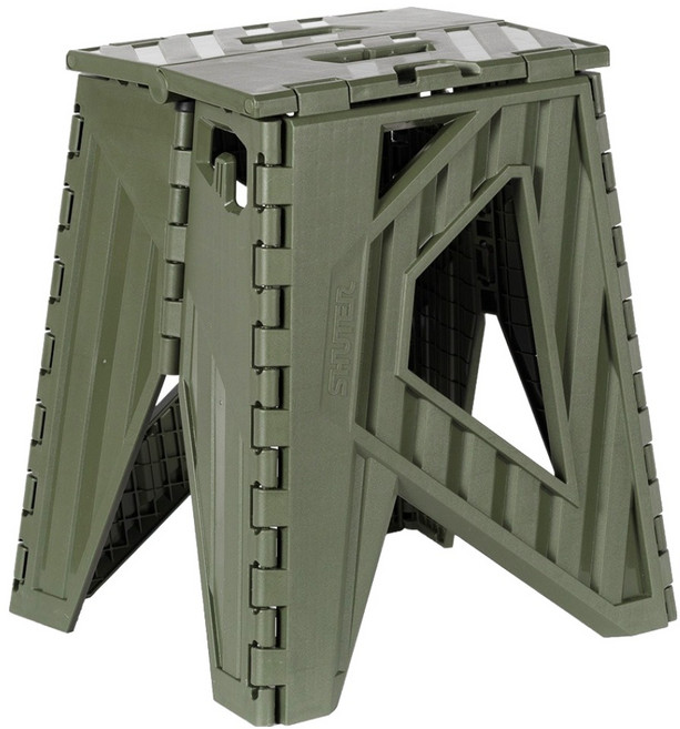 SHUTER 樹德 貨櫃小折凳 CH-40 360 x 310 x 400mm, 軍綠色, 1個