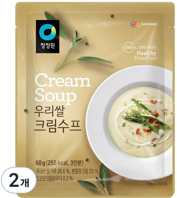 청정원 우리쌀 크림수프, 60g, 2개