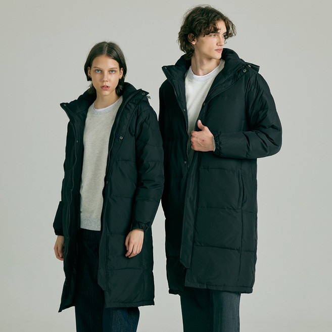 TERAWOOD 中性款基本百搭長版鴨絨外套