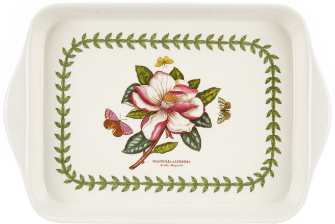 PORTmeIRION 波特玫琳恩 經典植物園系列 方形托盤, 木蘭花, 1個