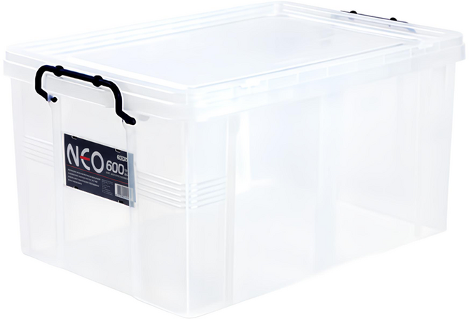 KOMAX Neo 600 收納箱 附蓋子, 透明, 1個