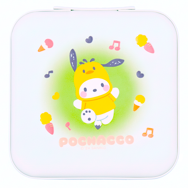 R FUN SHOP 三麗鷗小動物系列 拉鍊飾品盒 BF198B-6, 帕恰狗 + 白色底, 1個