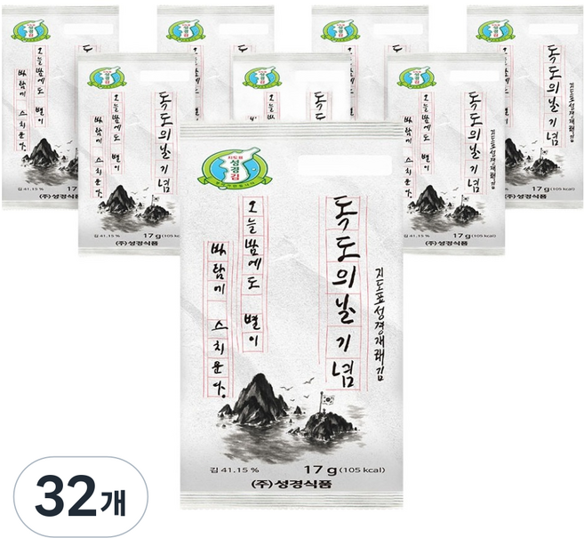 지도표성경 독도의 날 기념 성경 식탁김, 17g, 32개